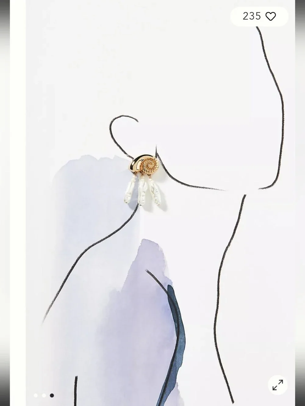 NWT! Anthropologie, Metallic Shell Pearl Drop Earrings, MSRP $48